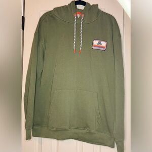 Olive Green Hoodie with Patch Detail